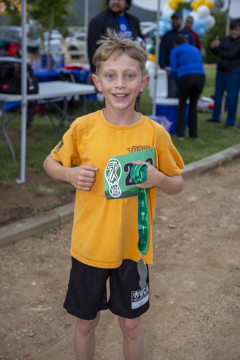 Racer posing after finishing