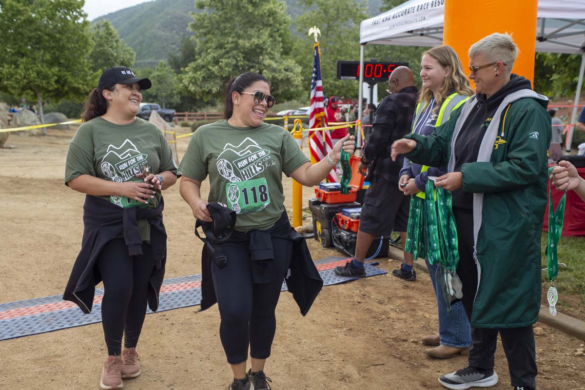 Two racers finishing together