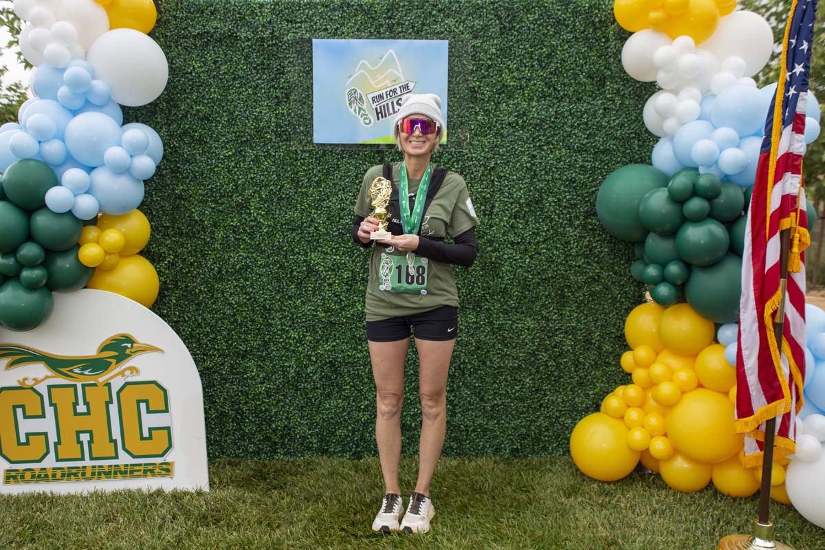 One racer with a trophy