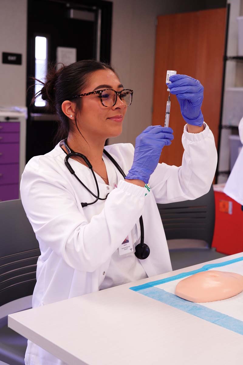 LVN Student Doing Lab Work