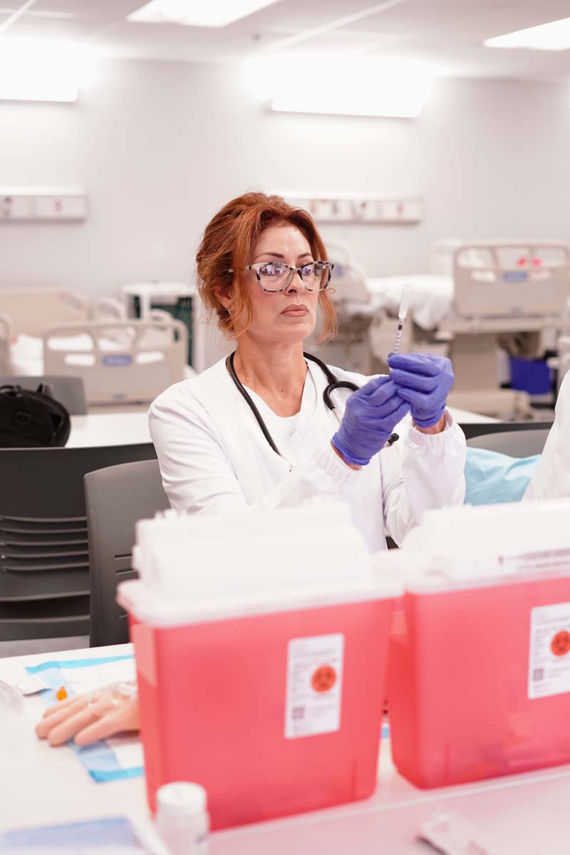 LVN Student Doing Lab Work