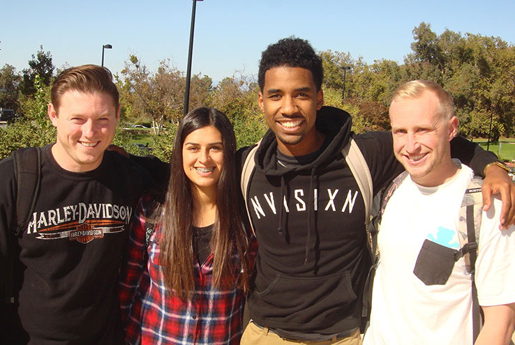 Three Crafton Hills College students smiling