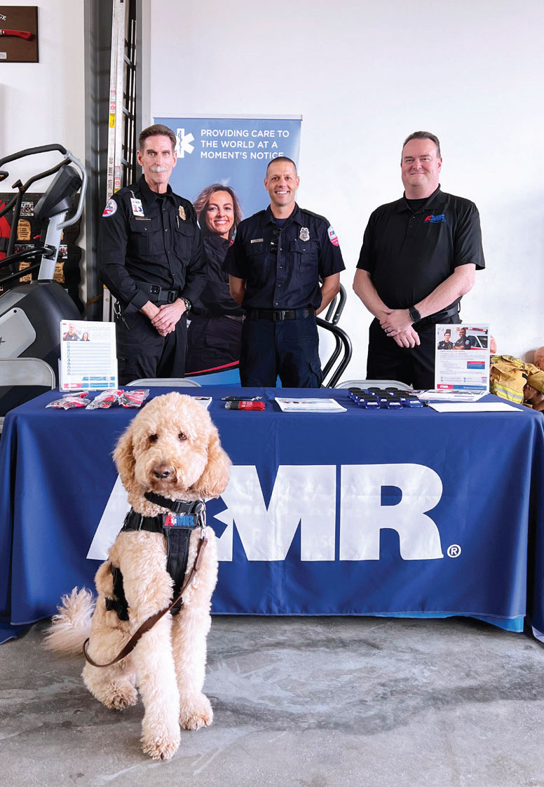American Medical Response Staff with dog