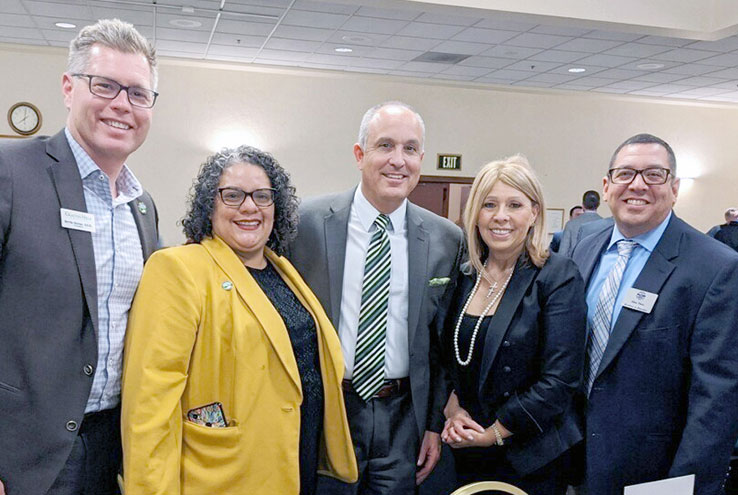 Photo of Kevin Horan, Delmy Spencer, Mauricio Arellano, Patty Holohan, and Alex Vara.