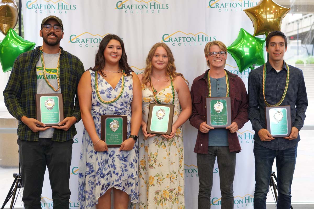 CHC Student Athletes L to R: Shane Randle, Cristal Duran, Kathryn Wagner, Kyle Dennert & Carlos Noriega