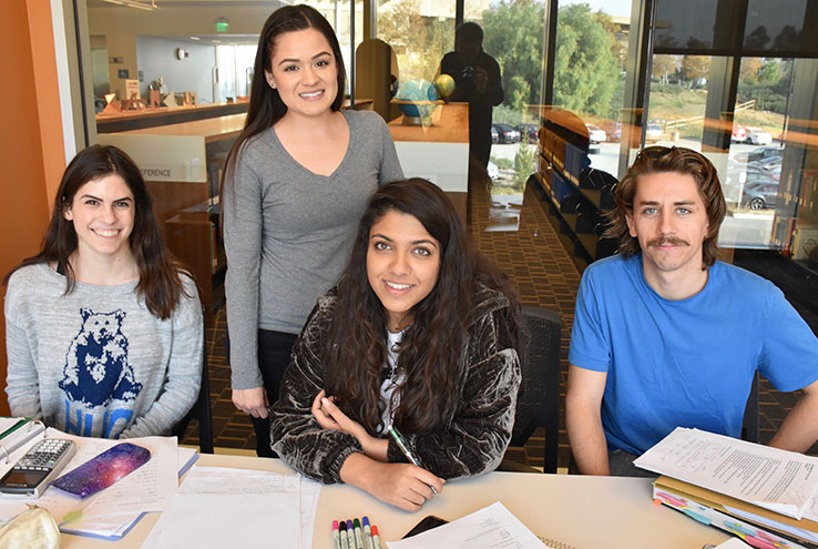 Students sitting at table