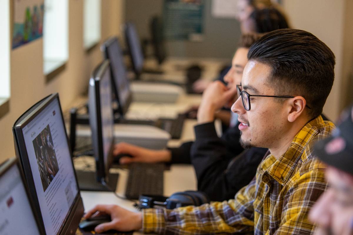 Students at computers