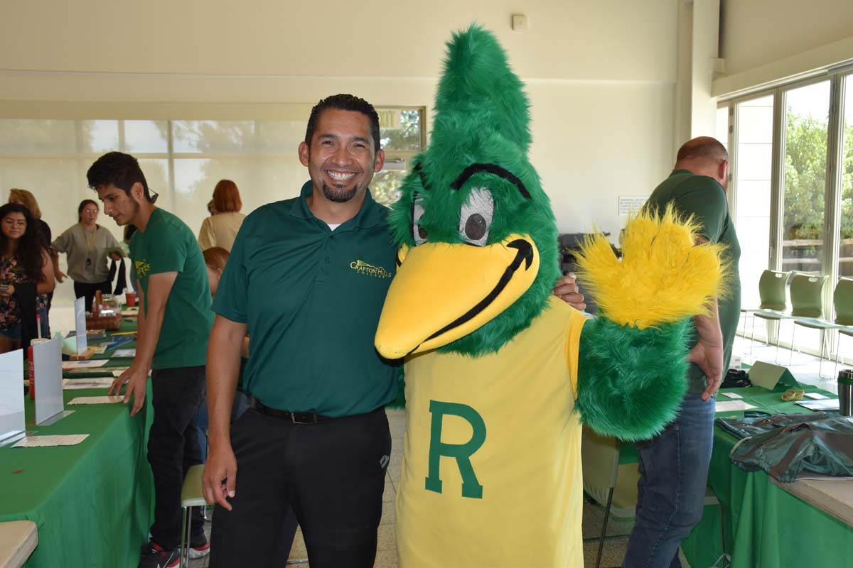 Ivan Pena with Crafton Mascot