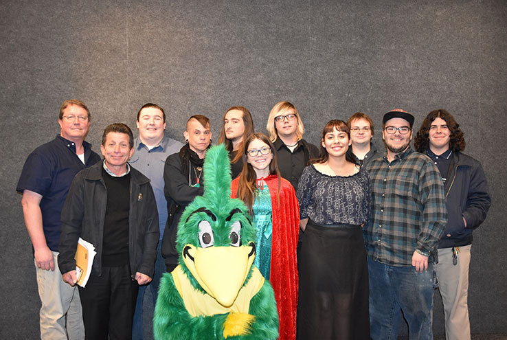 Professor McConnell and students at Composer Recital