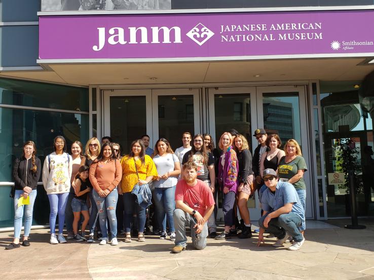 Students in front of Japanese American National Museum