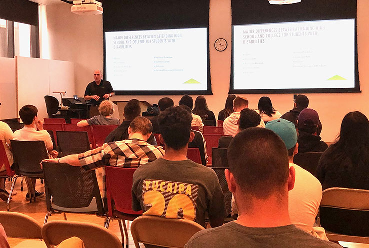 Students watching a presentation