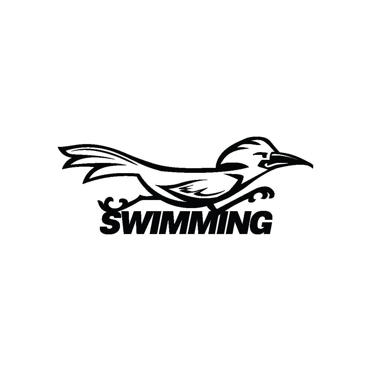 Swimming Mascot - black