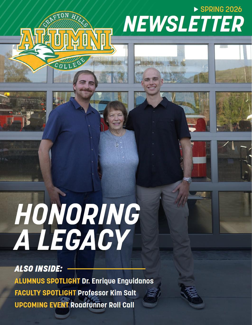 Spring 2065 Alumni Newsletter Cover: Honoring a Legacy