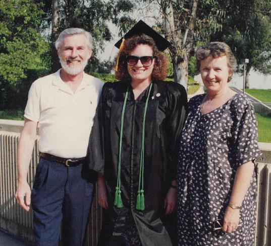 Kirsten and her parents at Commencement