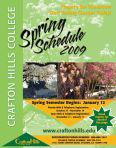 Cover of Spring 2009 Schedule of Classes