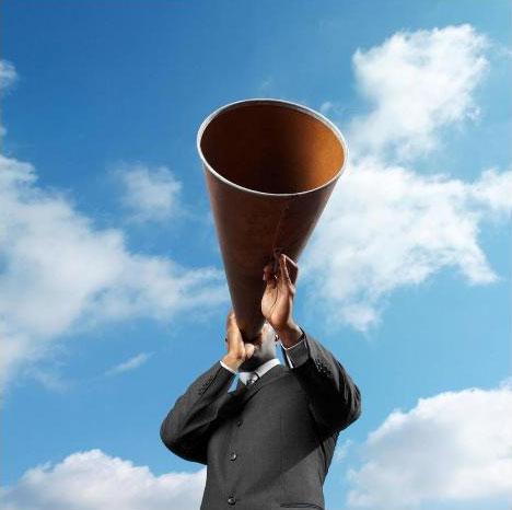 Man using a megaphone
